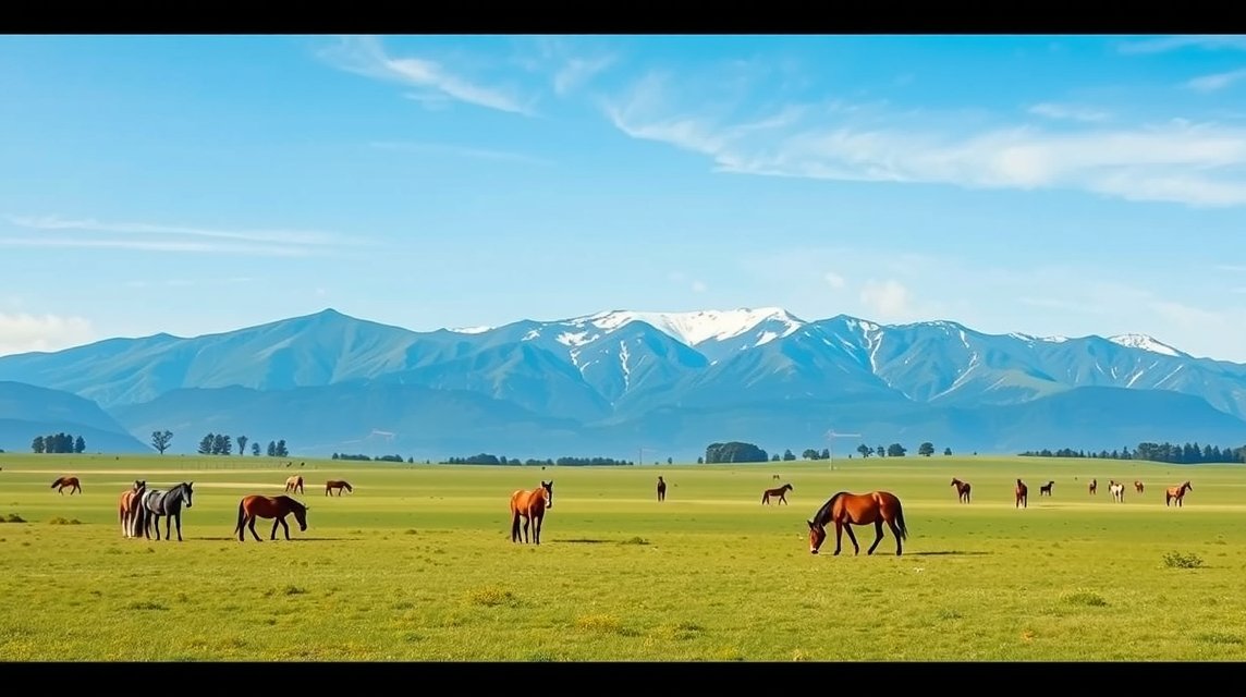 Kusasenri fennsík szépsége és legelésző lovak Japánban