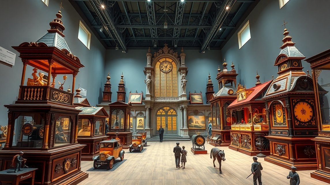 A La Rochelle Automata Múzeuma: mechanikus figurák és órák kiállítása.