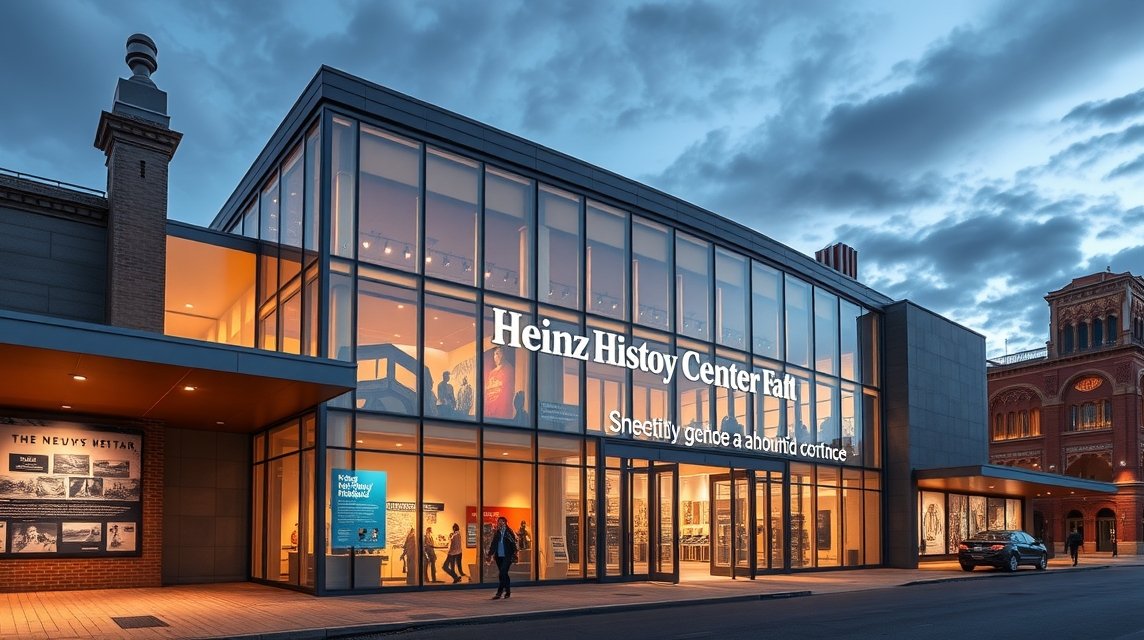 Heinz History Center épülete Pittsburghban, kreatív kiállításokkal.