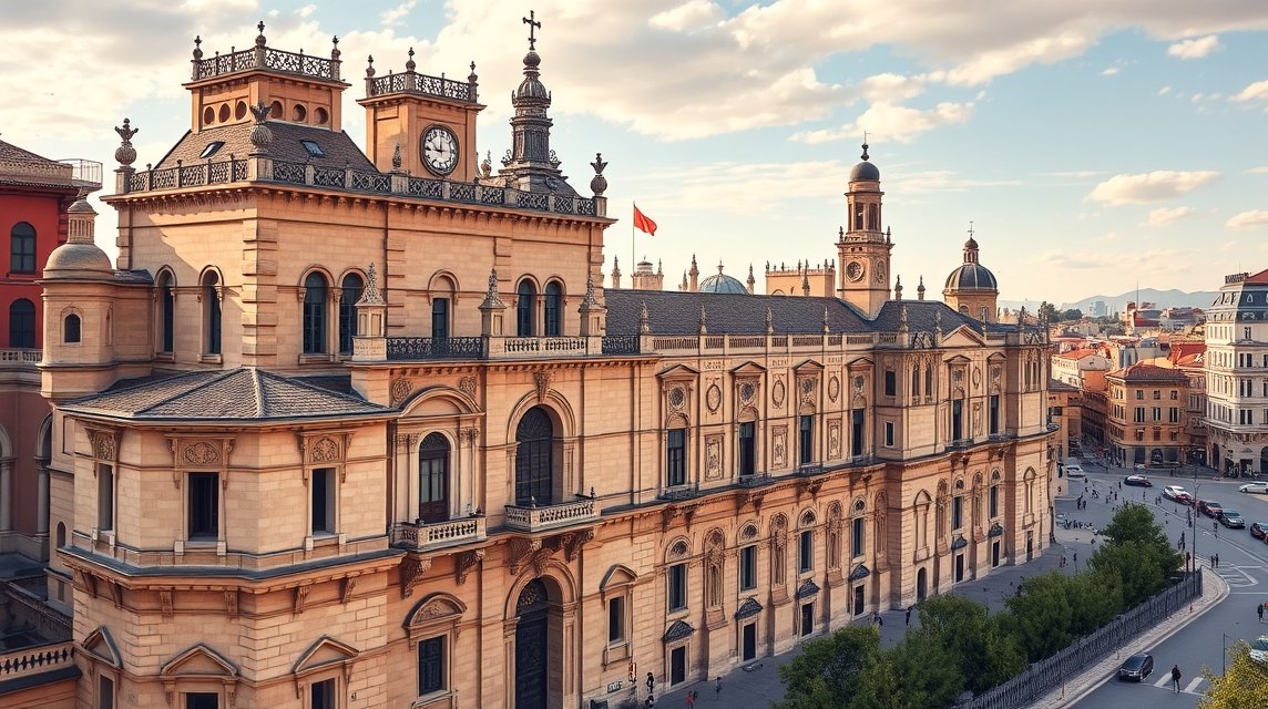 A Lonja de Zaragoza reneszánsz csarnoka Spanyolországban