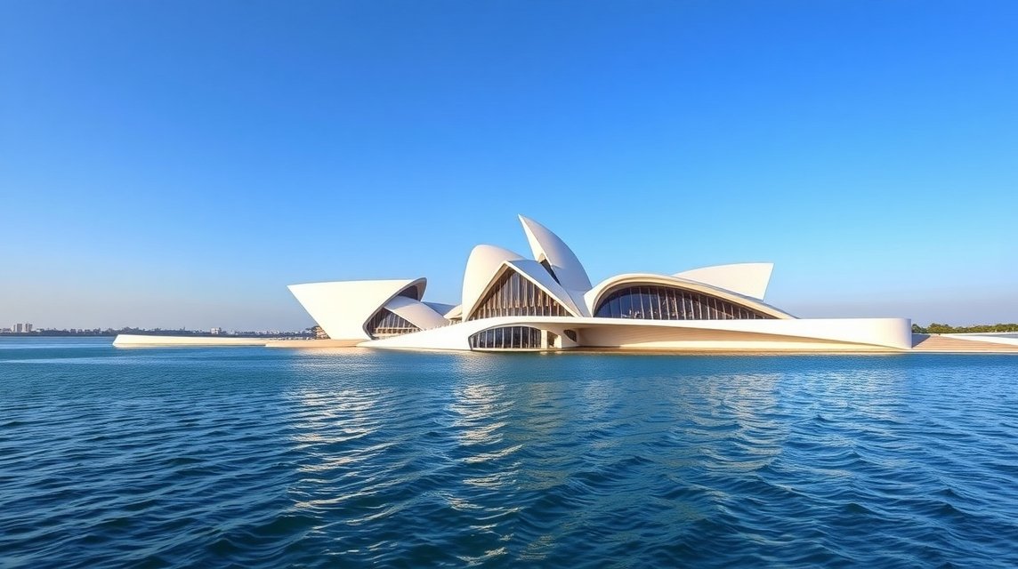 Louvre Abu Dhabi múzeum lenyűgöző épülete vízparton