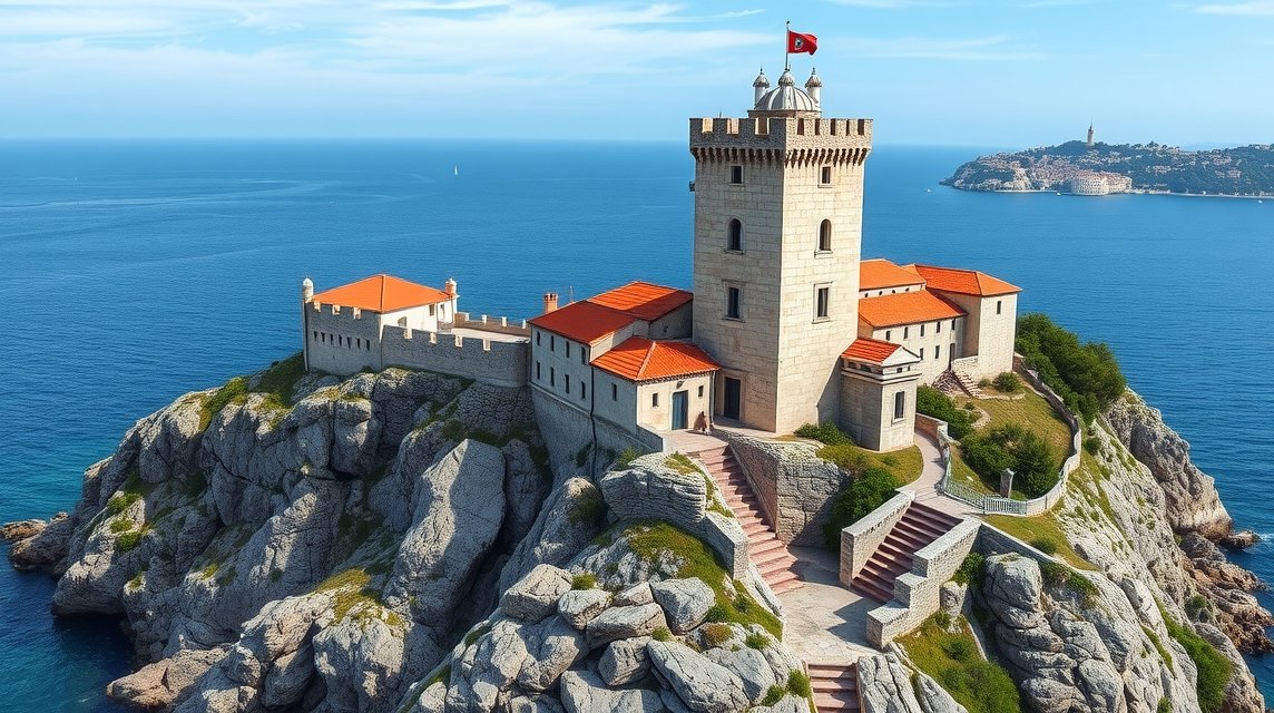 Lovrijenac erőd, Dubrovnik Vörös Torony tengerre néző kilátással