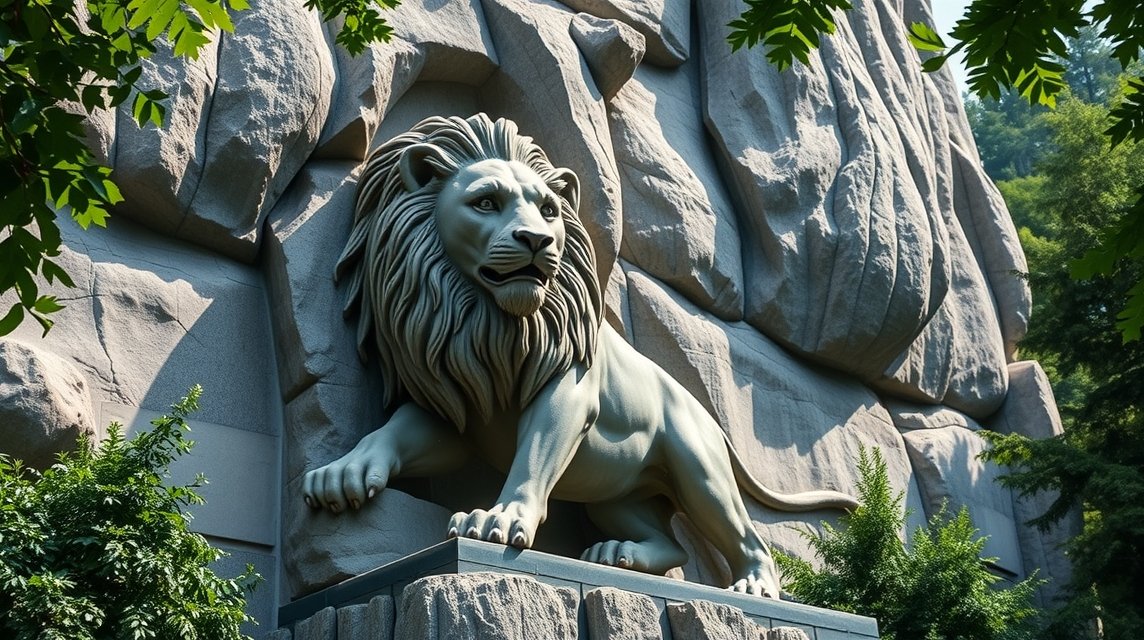 A Löwendenkmal, a svájci gárdisták emlékére készült oroszlánszobor Luzernben.