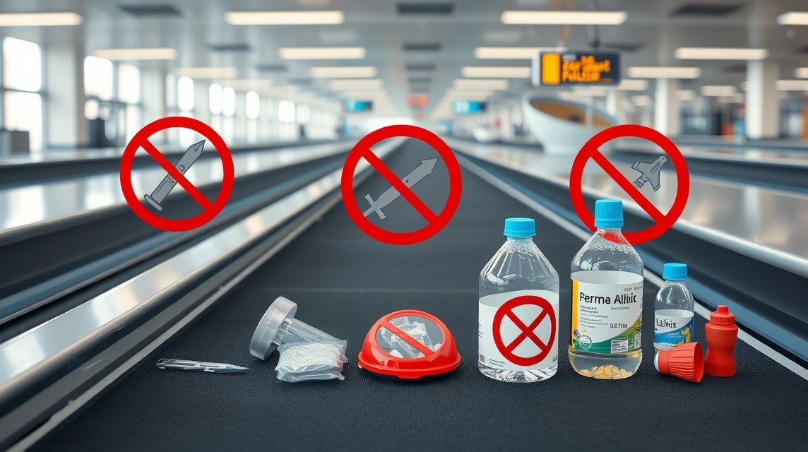 Tiltott tárgyak a repülőtéren: folyadékok és éles eszközök