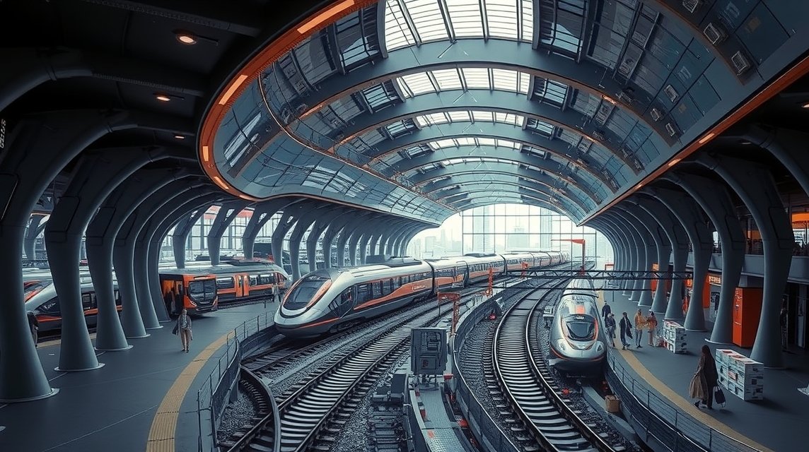 Modern vasútállomás Stuttgartban, Stuttgart 21 projekt részeként.