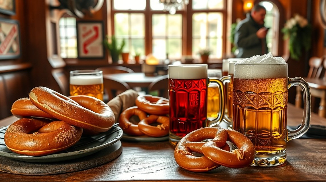 Bajor perec és sör Münchenben, ínycsiklandó gasztronómiai élmény