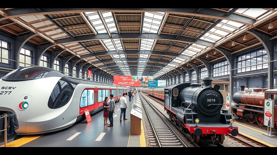 SCMAGLEV és történelmi mozdonyok a Nagoja Vasúti Parkban