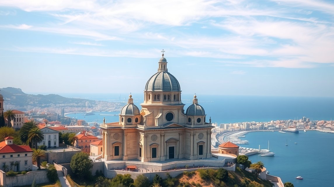 Notre-Dame de la Garde bazilika Marseille gyönyörű kilátással