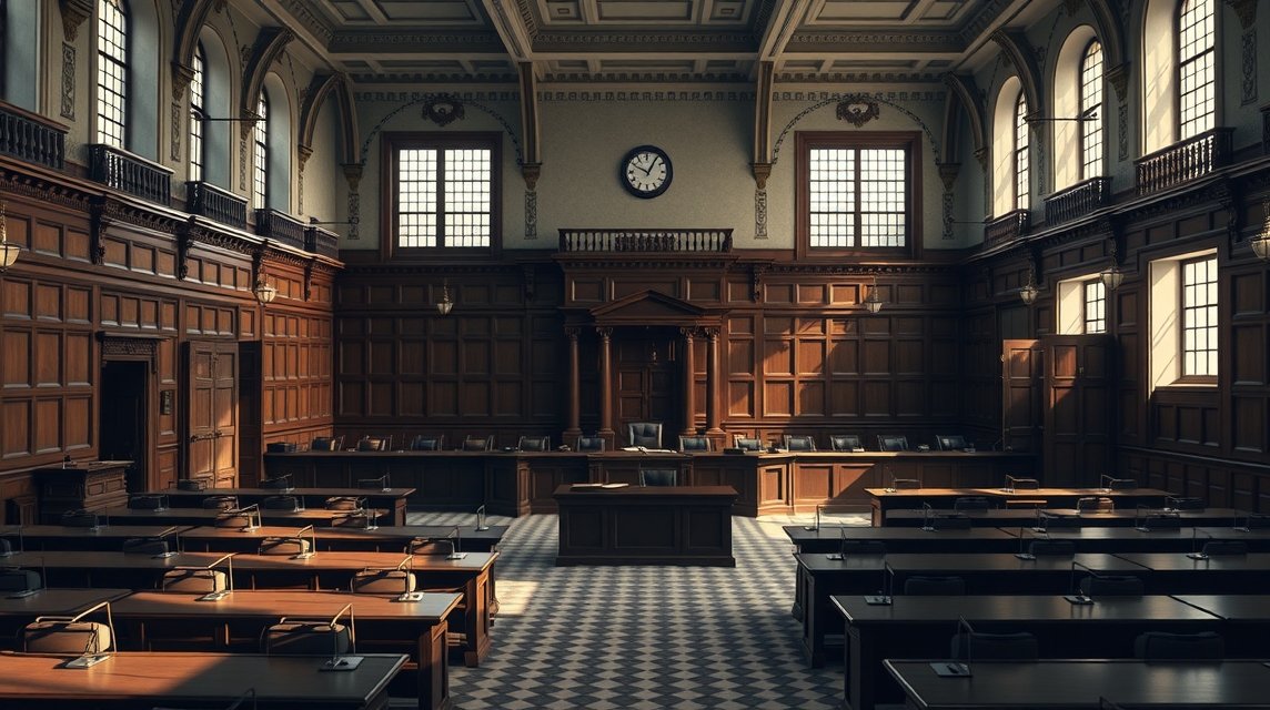 A 600-as tárgyalóterem belső nézete, Nürnbergben