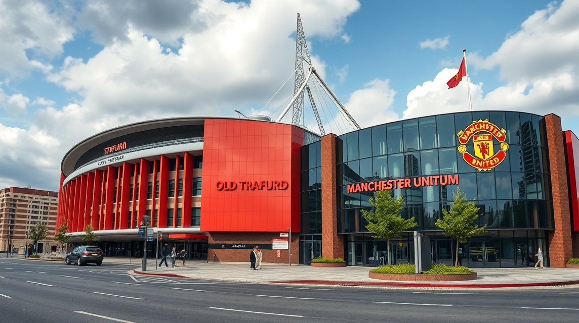 Old Trafford stadion, a Manchester United legendás otthona.