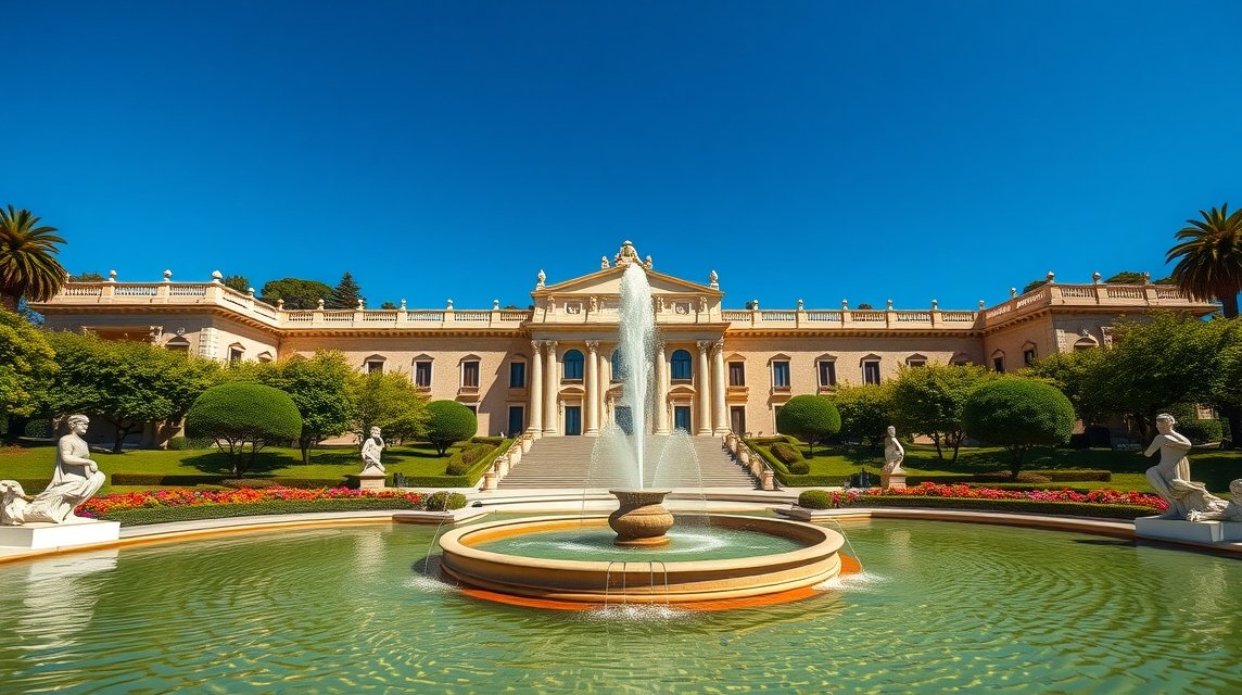 Palais Longchamp vízkastély és szökőkút Marseille-ben