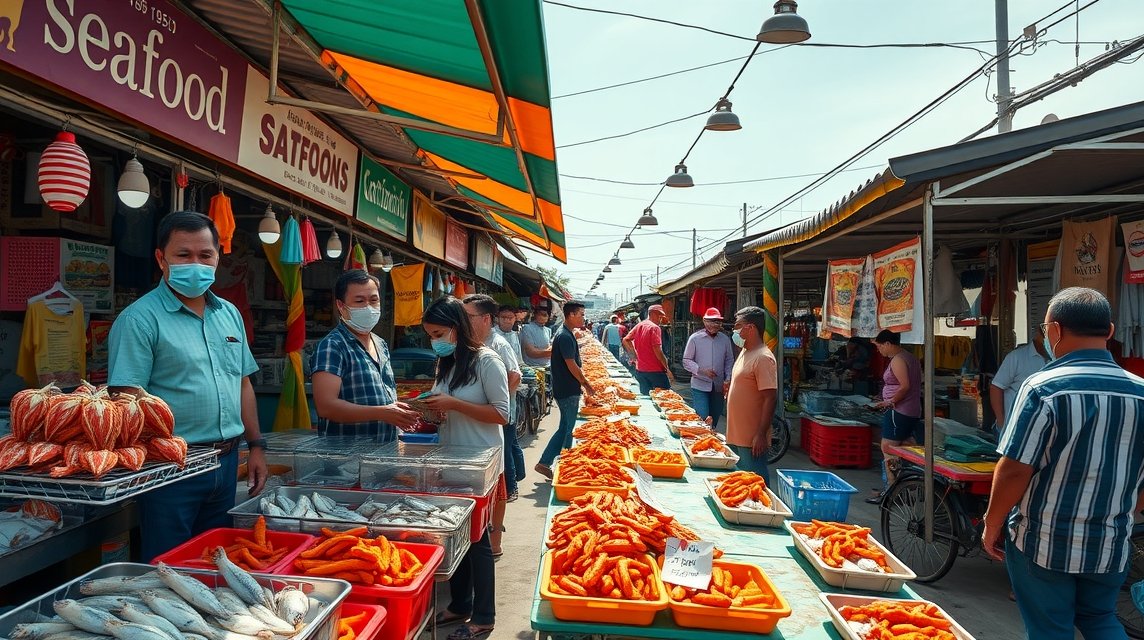 Pattaya halpiac friss tengeri herkentyűkkel és helyi ízekkel.