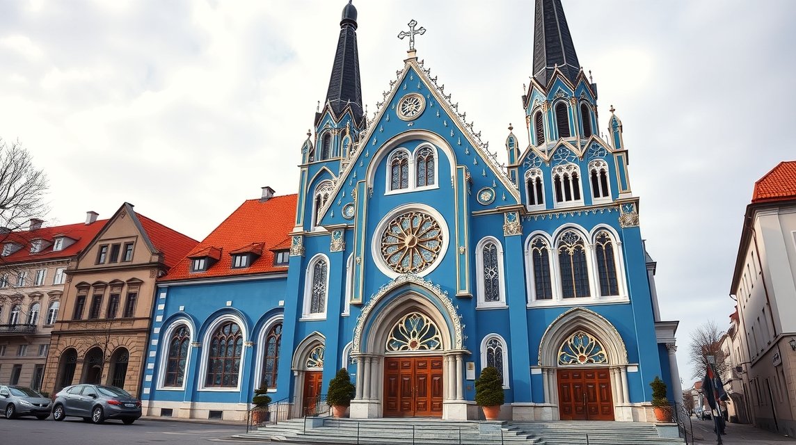 A mesebeli Kék templom (Szent Erzsébet-templom) Pozsonyban.