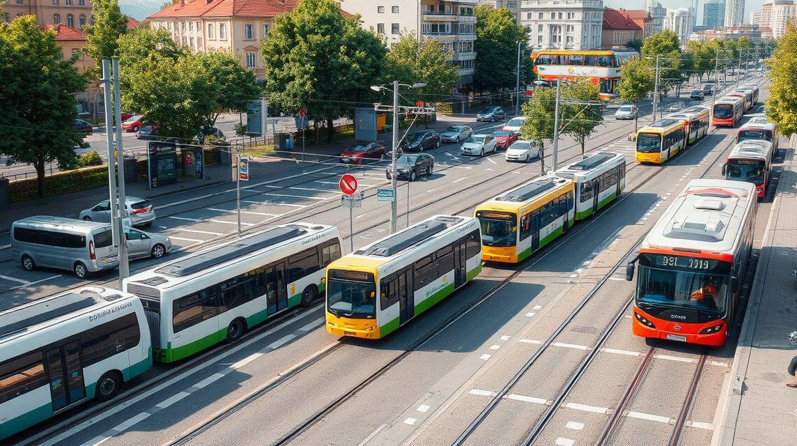 Pozsony közlekedés: buszok és villamosok az utcán
