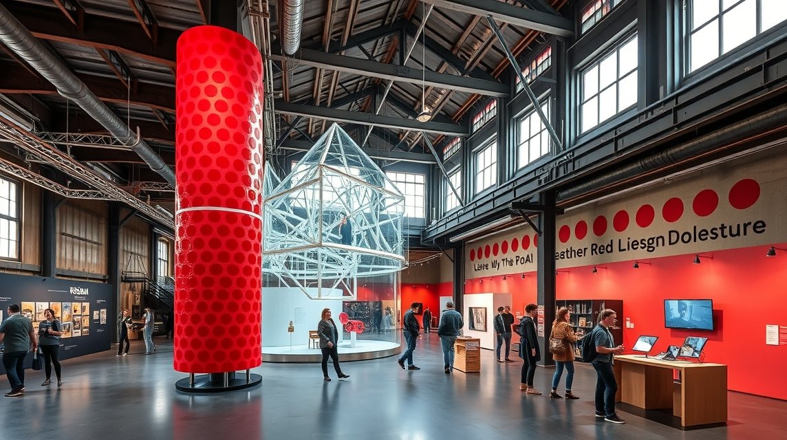 A Red Dot Design Múzeum látogatói egy interaktív kiállításon Essenben.