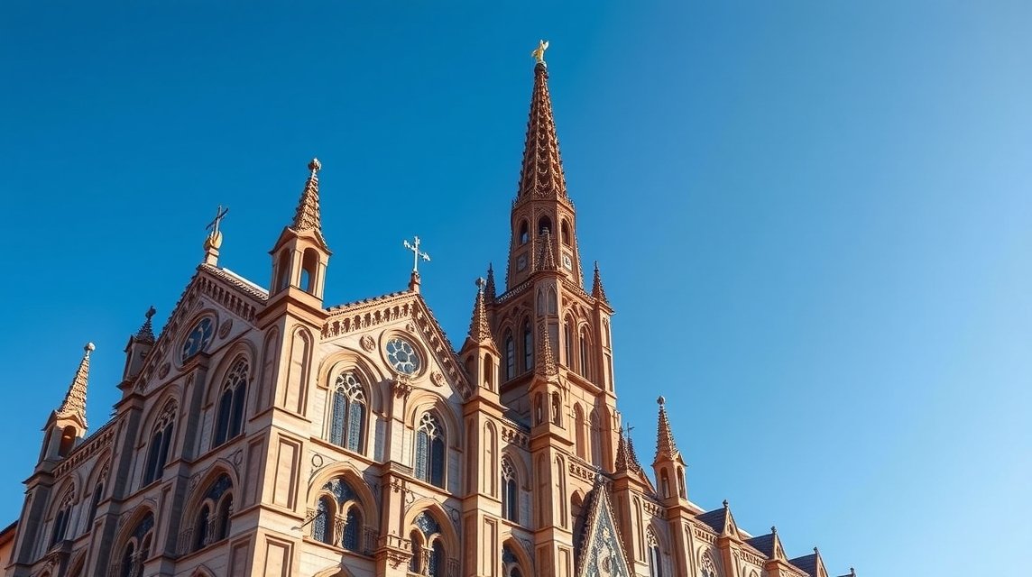 A Saint-Sernin-bazilika román stílusú épülete Toulouse-ban
