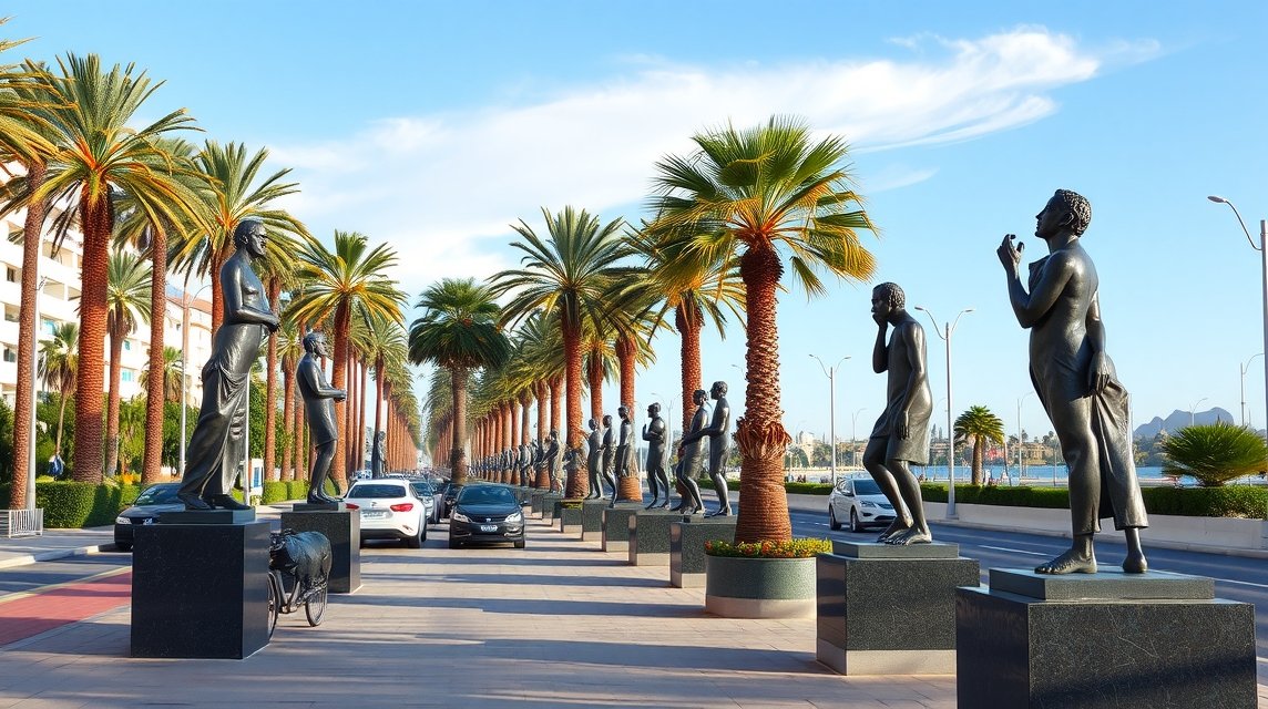 Salvador Dalí szobrok az Avenida del Mar promenádon Marbella városában