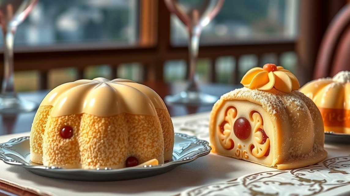 Két különböző salzburgi desszert egy elegáns étteremben