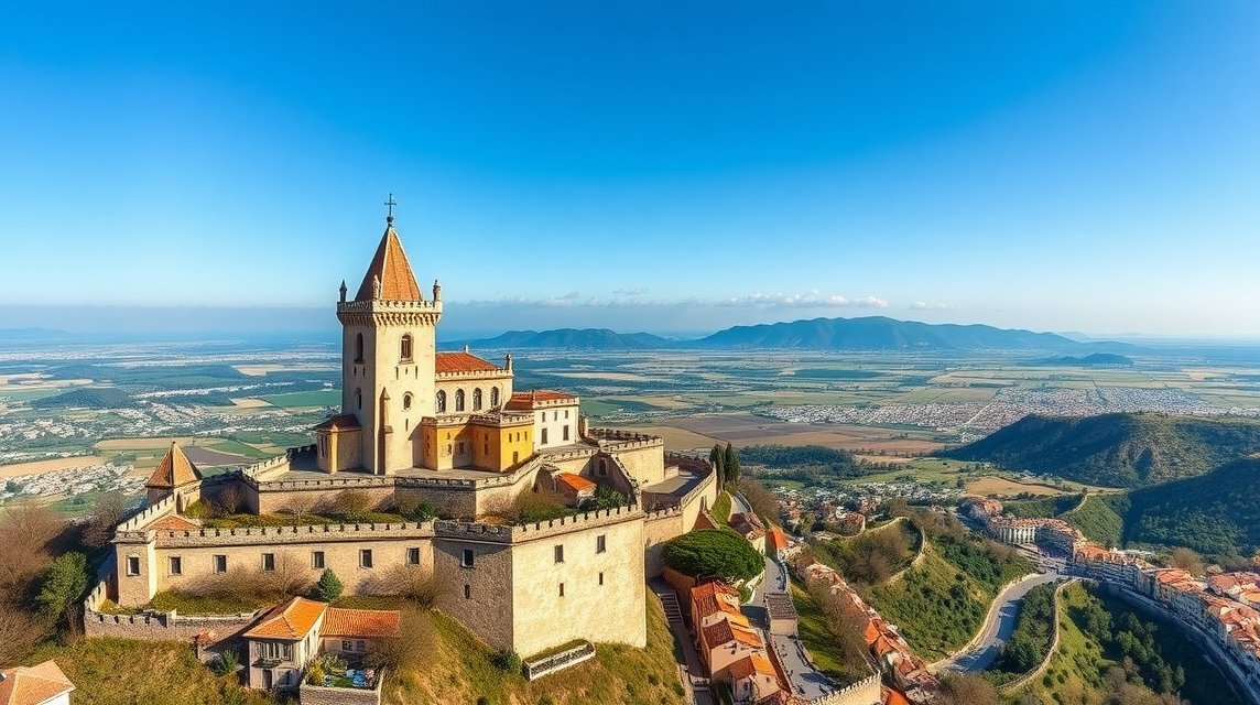 A San Marino vár panorámás kilátása tiszta időben