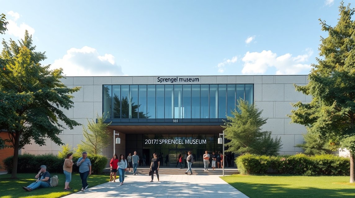 Hannover látnivalók - Sprengel Múzeum (Modern művészet) 1 Sprengel Múzeum bejárata Hannoverben, modern művészeti jellemzőkkel.