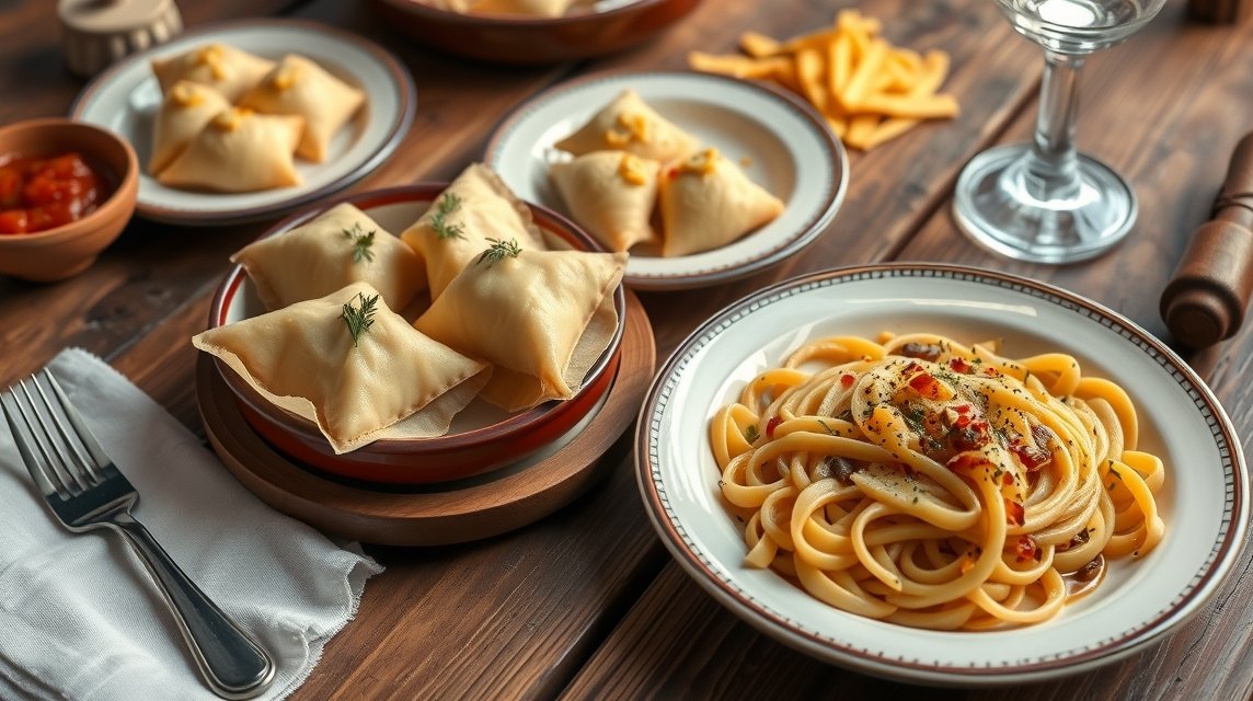 Maultaschen és Spätzle, Stuttgart hagyományos ételei egy tányéron