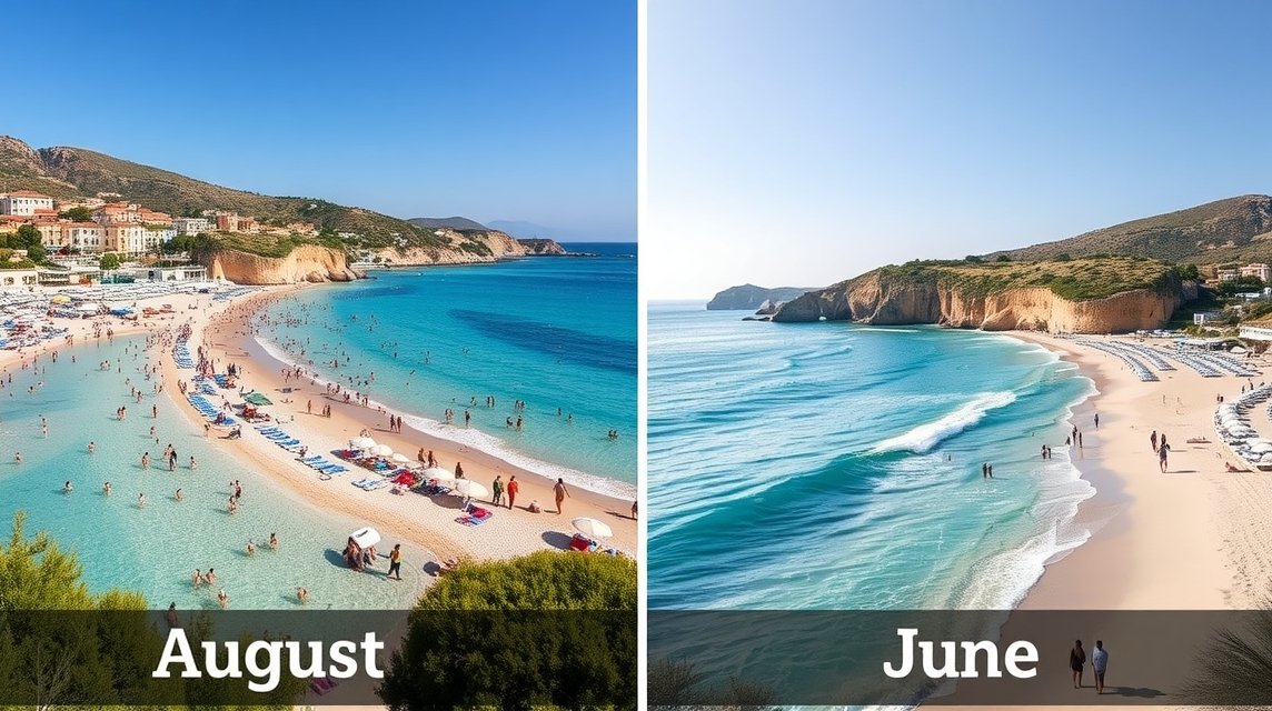 Szardínia árak és időjárás: Augusztusi tömeg vagy júniusi nyugalom? 1 Szardíniai tengerpart augusztusban és júniusban