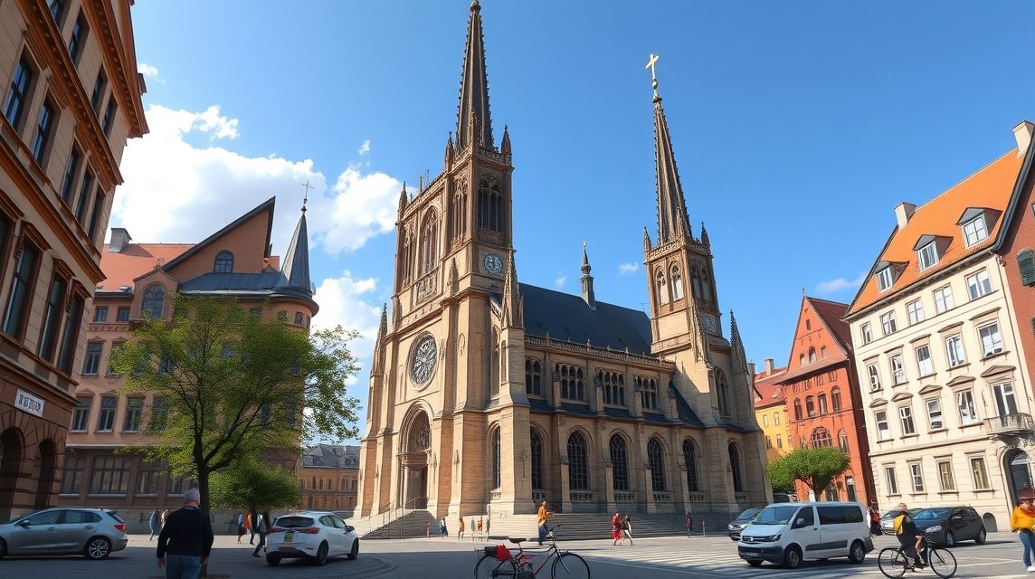 Plzeň látnivalók - A Szent Bertalan-katedrális és Csehország legmagasabb tornya 1 A Szent Bertalan-katedrális Plzeňben, gyönyörű gótikus építészet.