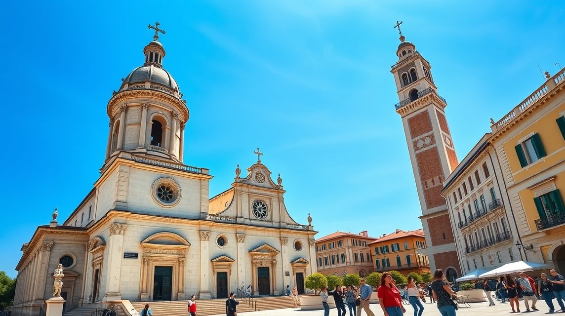 A Szent Domnius-székesegyház és harangtorony Splitben, Horvátországban.