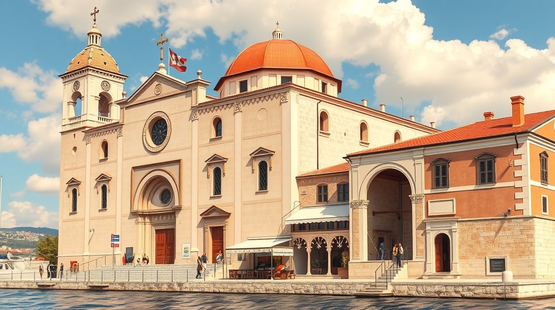 A Szent Miklós-kolostor Trogirban, Horvátországban.