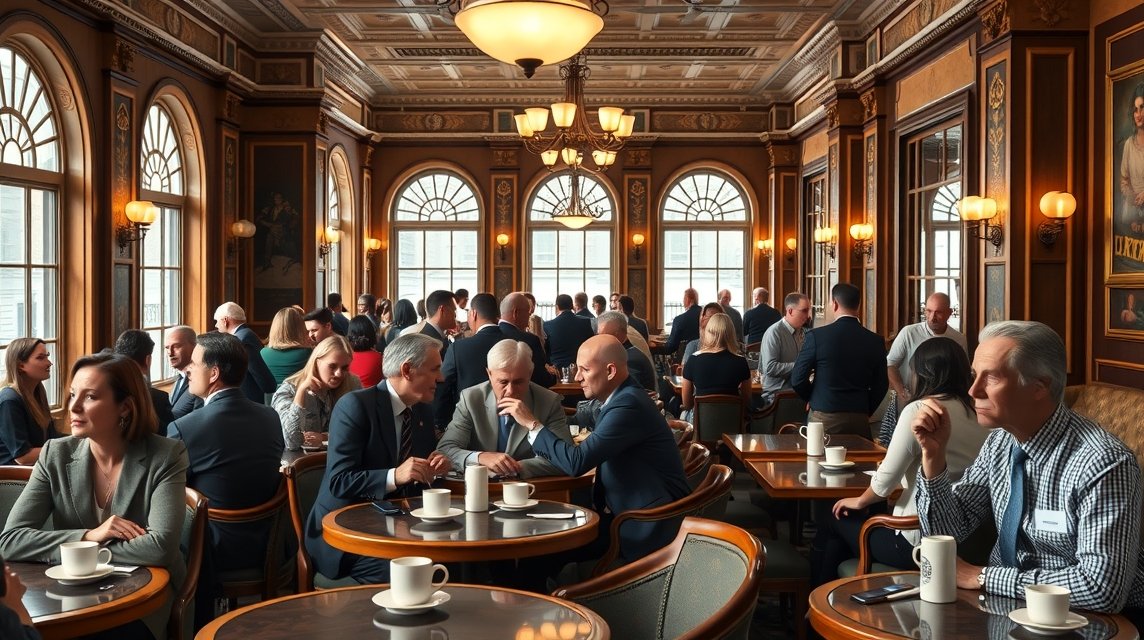 Politikai rendezvény Washingtonban, ahol szenátorok találkoznak a közönséggel.