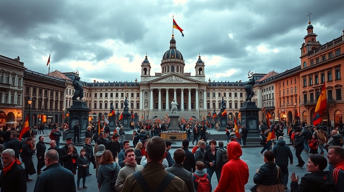 Temesvári forradalom emlékezete a tér közepén