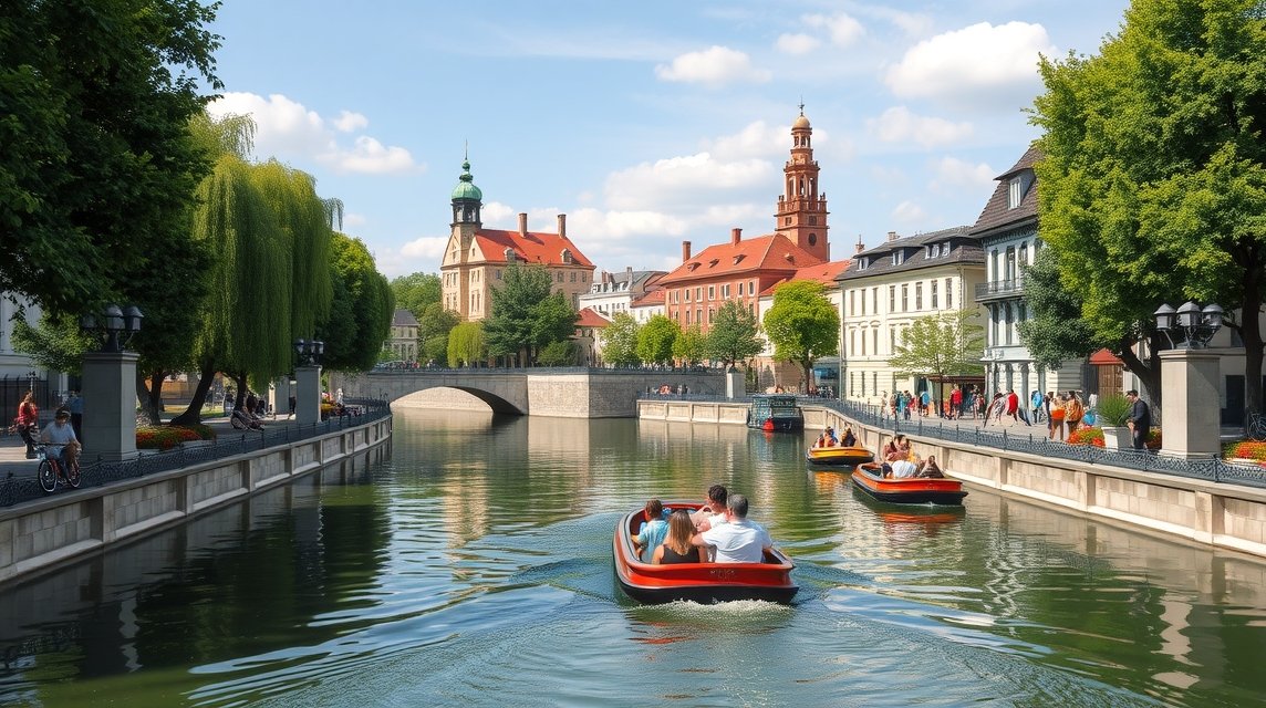Hangulatos hajókázás a Béga-csatornán Temesváron.
