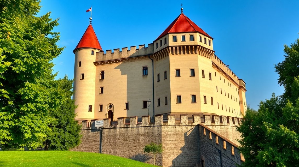 A Temesvár Mária Terézia-bástyája gyönyörű kilátással és építészeti részletekkel.