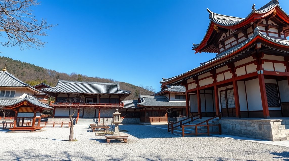 Tenryu-ji templom és zen kert Kiotóban, Japánban