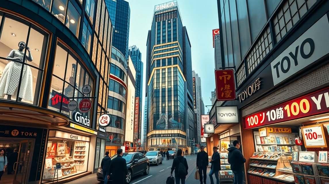 Ginza luxus és 100 yenes boltok a Tokiói vásárlás során