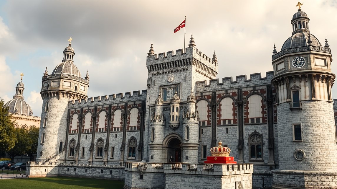 A Tower of London történelmi épülete és a koronaékszerek