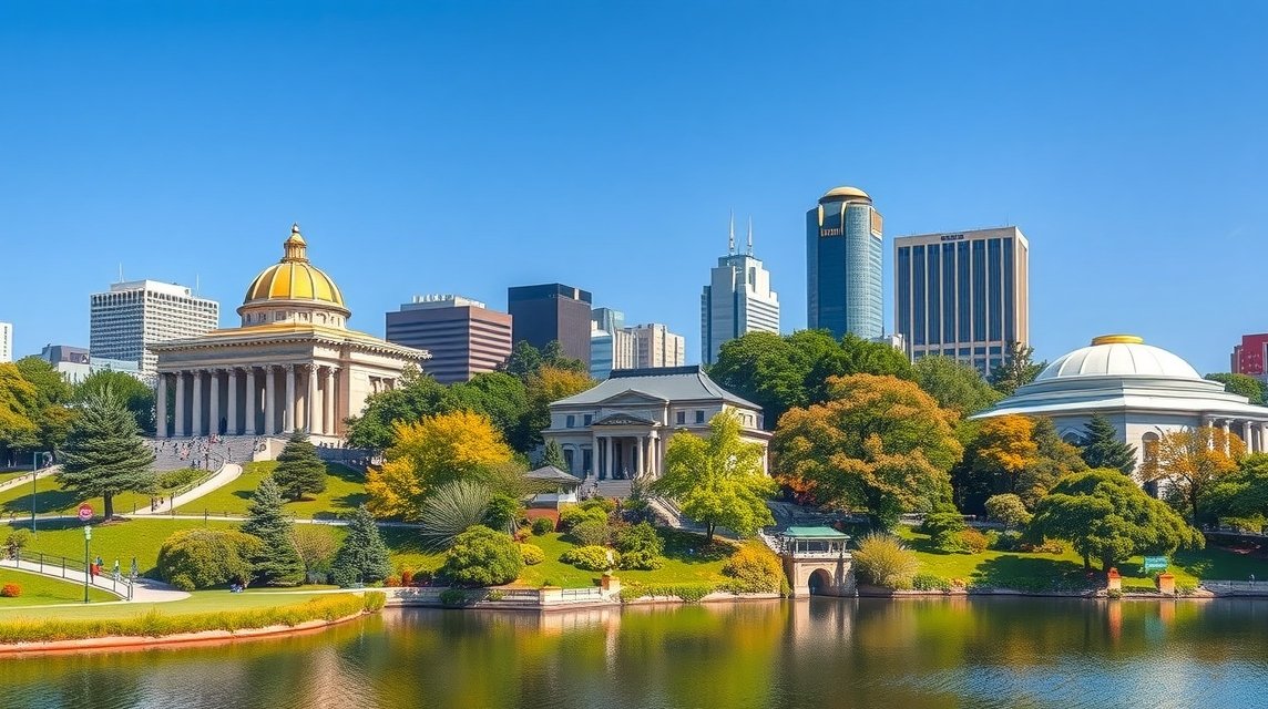 Tokió látnivalók - Ueno Park és a múzeumok 1 Ueno Park gyönyörű panorámája, múzeumokkal és városi háttérrel