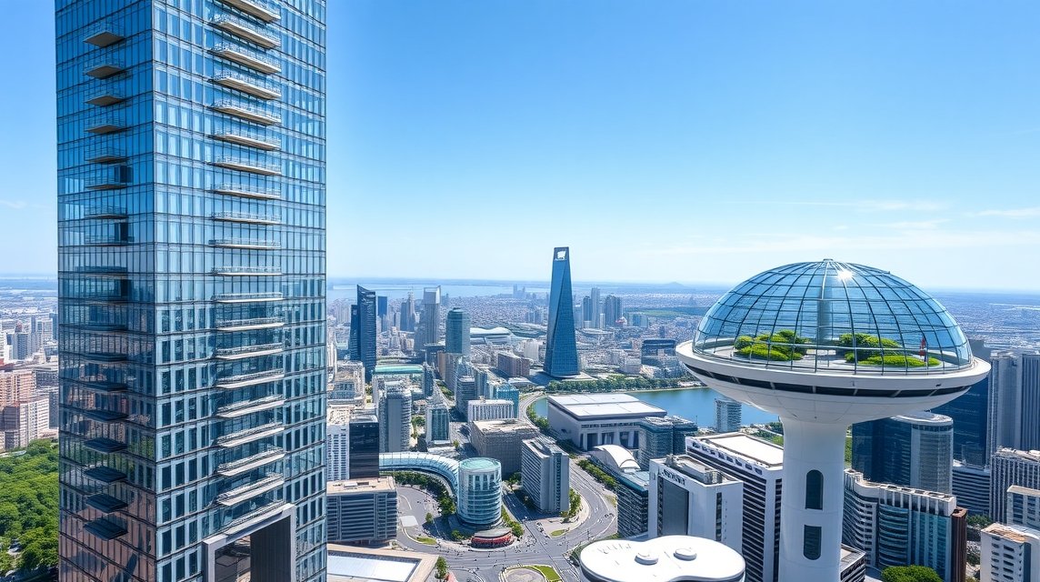 Oszaka Umeda Sky Building lebegő kert panorámája