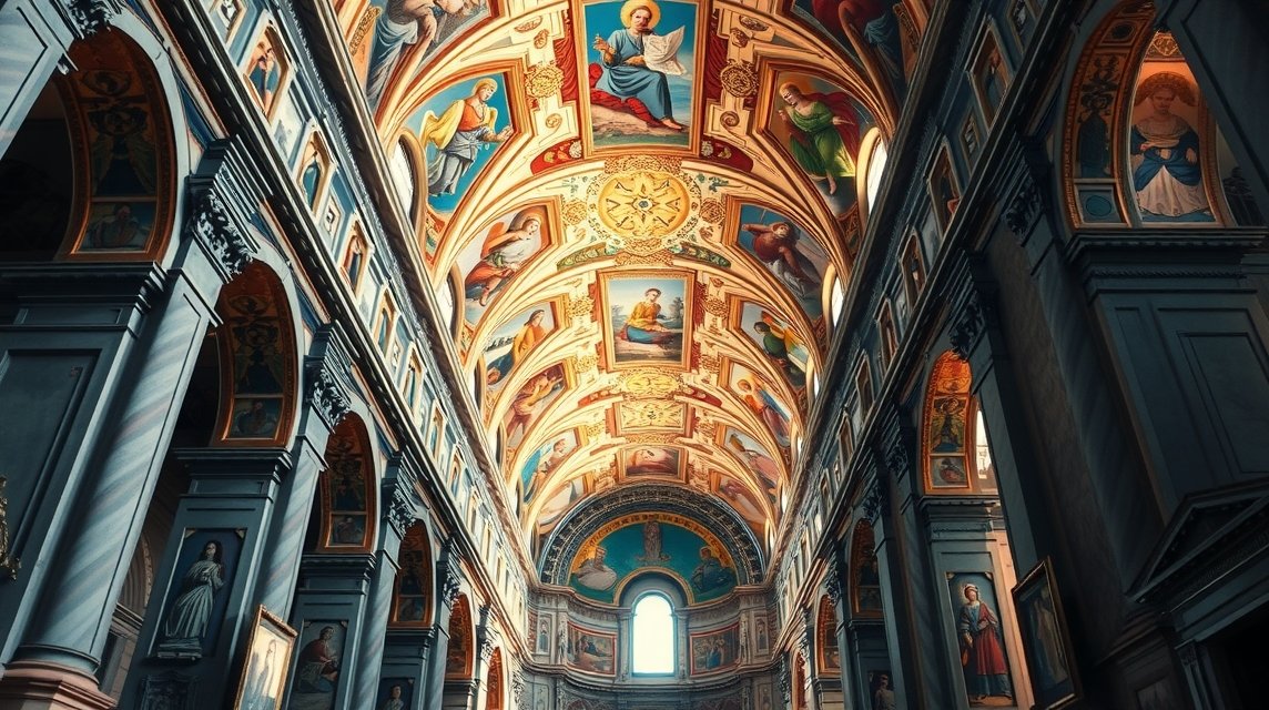 A Szent Miklós-templom freskói Valencia városában.