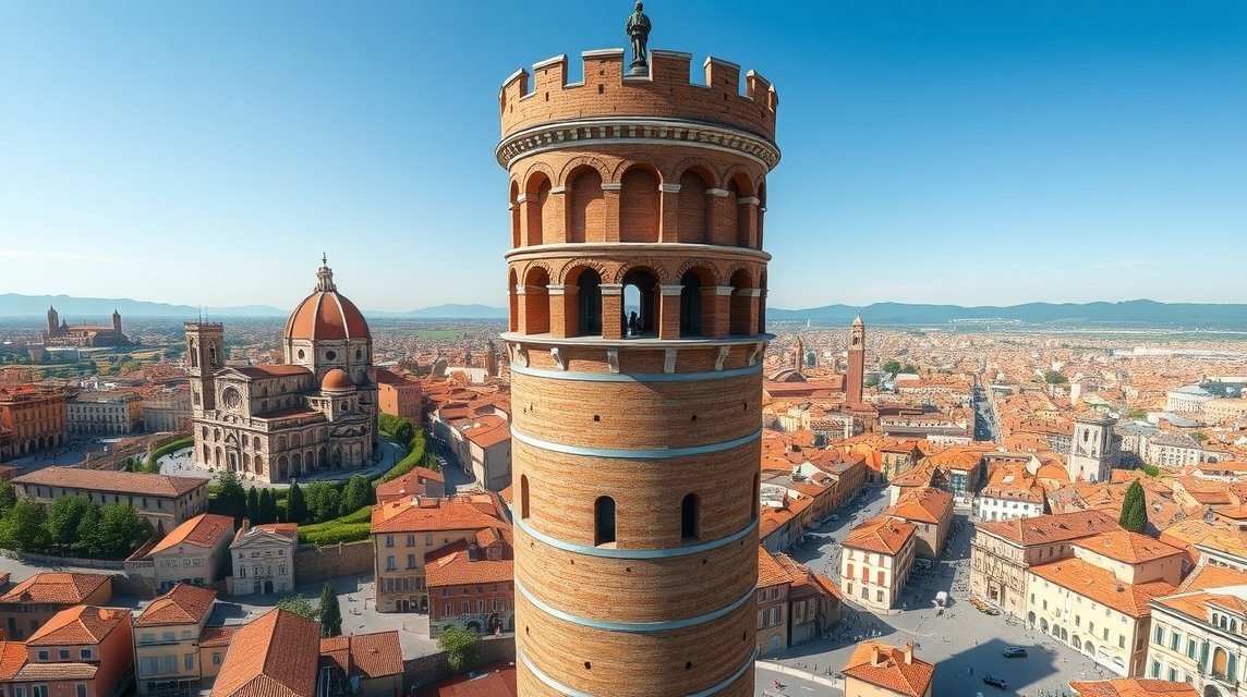 Kilátás a Torre dei Lamberti toronyból Veronában