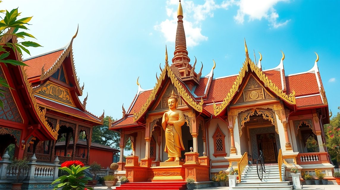 Wat Phra Singh templom Chiang Mai városában, Arany Buddha szoborral.