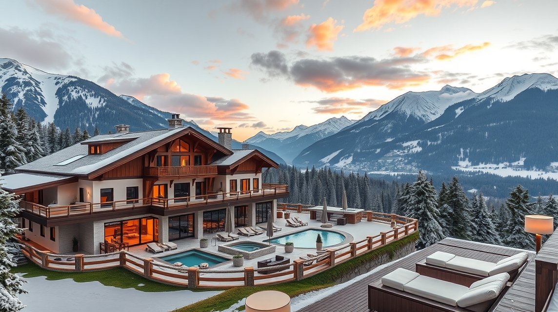 Luxus wellness hotel az osztrák Alpokban, lenyűgöző kilátással