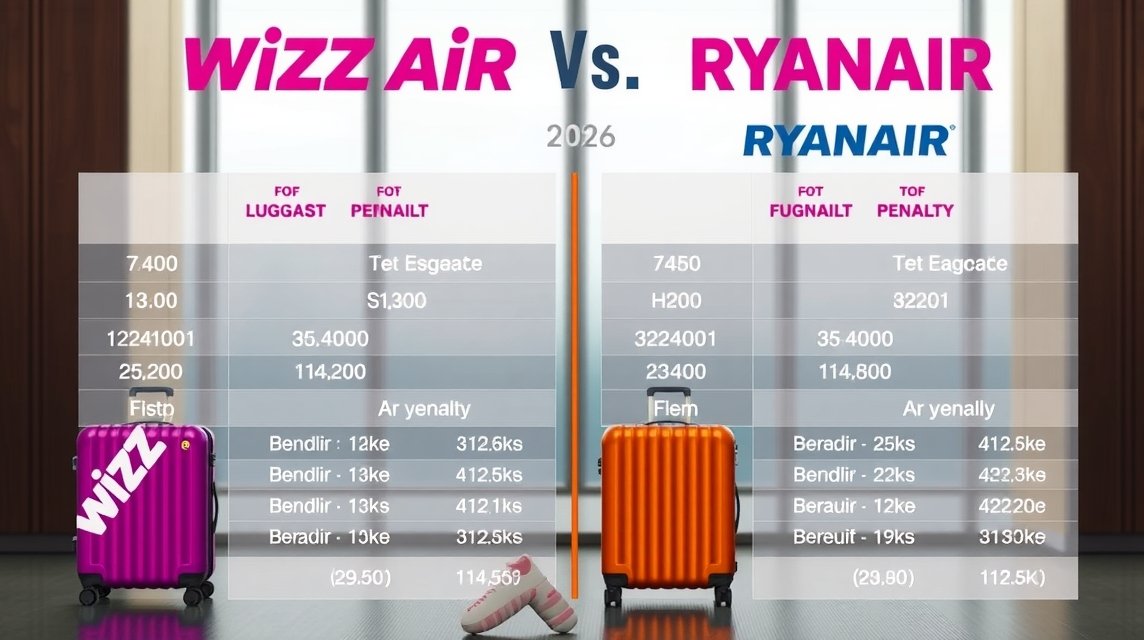 Wizz Air és Ryanair poggyász szabályok 2026 grafika