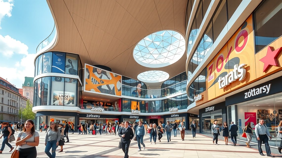 Varsó vásárlás - A Złote Tarasy bevásárlóközpont 1 Złote Tarasy bevásárlóközpont belső tere, Varsóban.