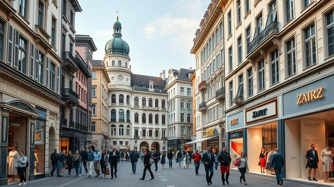 Zürich Bahnhofstrasse luxusüzletek és sétálóutcák
