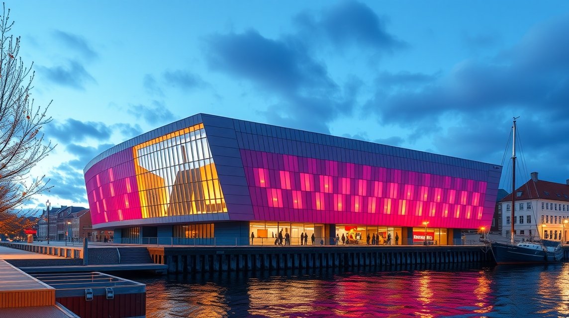 Aaalborg Musikkens Hus lenyűgöző modern építészete a Limfjord partján