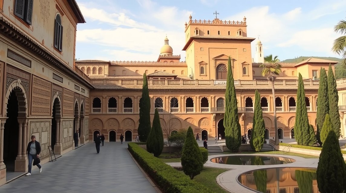Granada mór palotája, Alhambra architektúrája és zöld területei.