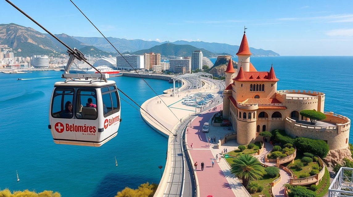 Libegő a Colomares kastély felett Benalmádenában