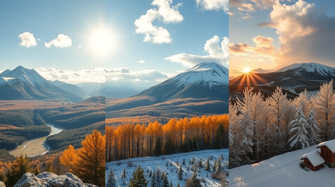 Blåkrog időjárása különböző évszakokban, lenyűgöző tájak.