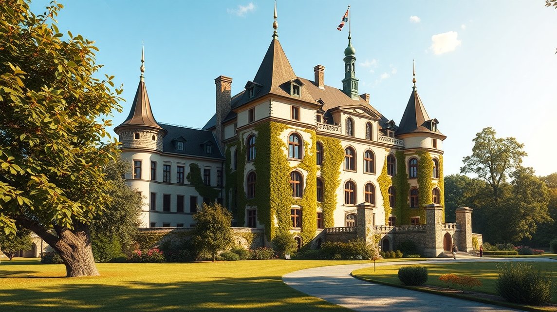 Borreby kastély a gyönyörű dán tájon, lenyűgöző reneszánsz architektúrával.